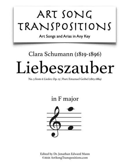 CLARA SCHUMANN: Liebeszauber, Op. 13 No. 3 (transposed To F Major)